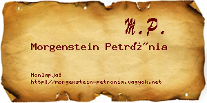 Morgenstein Petrónia névjegykártya